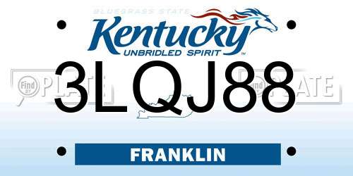 3LQJ88 Kentucky License Plate