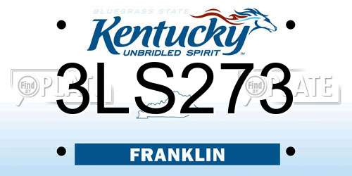 3LS273 Kentucky License Plate