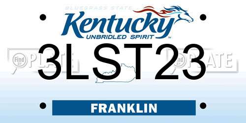 3LST23 Kentucky License Plate