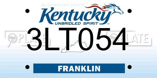 3LT054 Kentucky License Plate