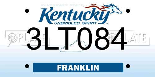 3LT084 Kentucky License Plate
