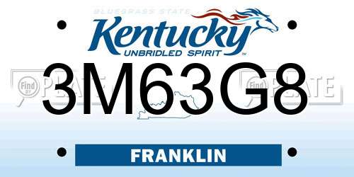 3M63G8 Kentucky License Plate