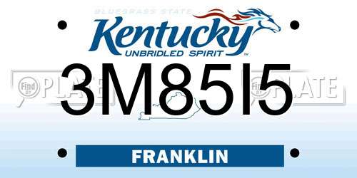 3M85I5 Kentucky License Plate