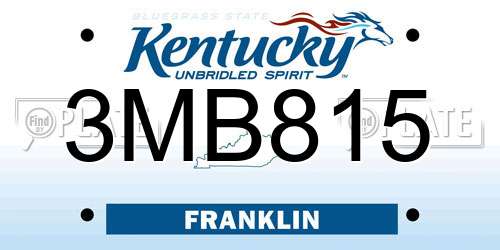 3MB815 Kentucky License Plate