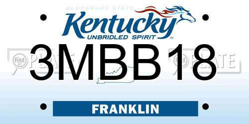 3MBB18 Kentucky License Plate