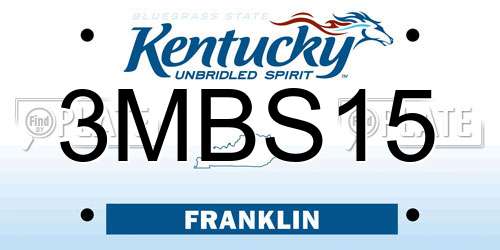 3MBS15 Kentucky License Plate