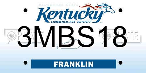 3MBS18 Kentucky License Plate