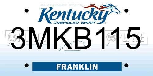 3MKB115 Kentucky License Plate