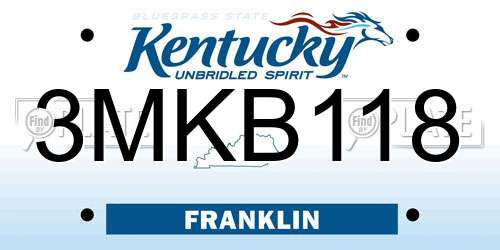 3MKB118 Kentucky License Plate