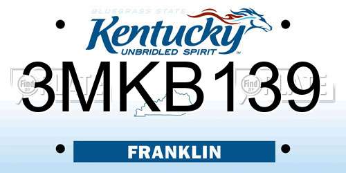 3MKB139 Kentucky License Plate