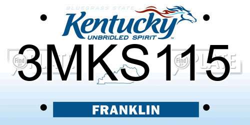 3MKS115 Kentucky License Plate