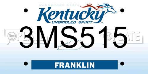 3MS515 Kentucky License Plate