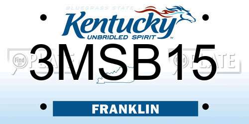 3MSB15 Kentucky License Plate