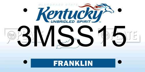 3MSS15 Kentucky License Plate