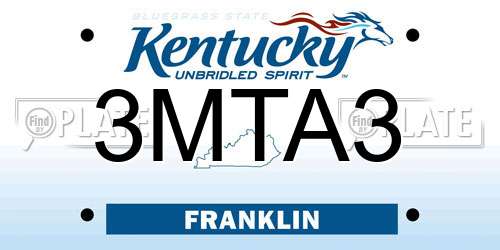 3MTA3 Kentucky License Plate