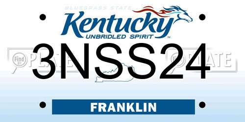 3NSS24 Kentucky License Plate