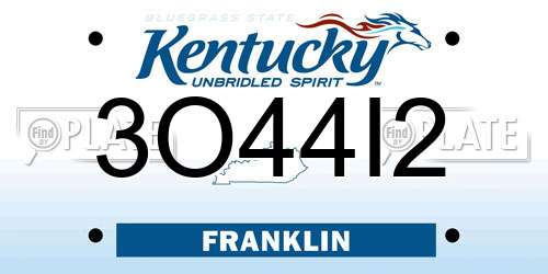 3O44I2 Kentucky License Plate