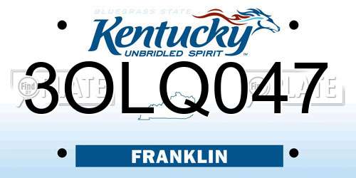 3OLQ047 Kentucky License Plate