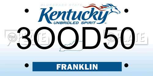 3OOD50 Kentucky License Plate