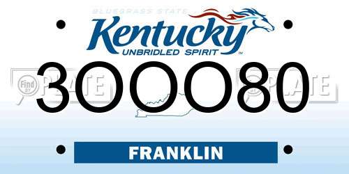 3OOO80 Kentucky License Plate