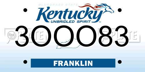 3OOO83 Kentucky License Plate