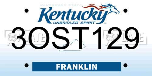 3OST129 Kentucky License Plate