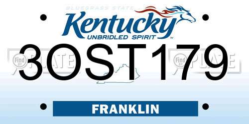 3OST179 Kentucky License Plate
