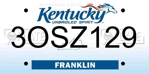3OSZ129 Kentucky License Plate