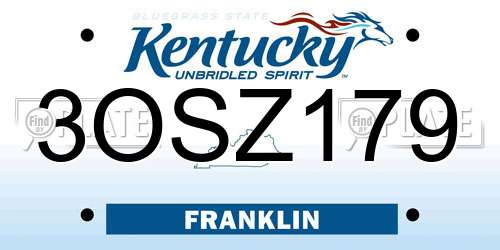 3OSZ179 Kentucky License Plate