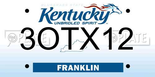 3OTX12 Kentucky License Plate