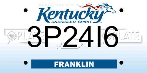 3P24I6 Kentucky License Plate