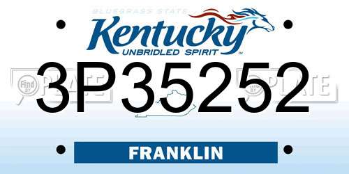 3P35252 Kentucky License Plate