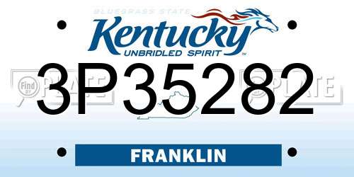3P35282 Kentucky License Plate