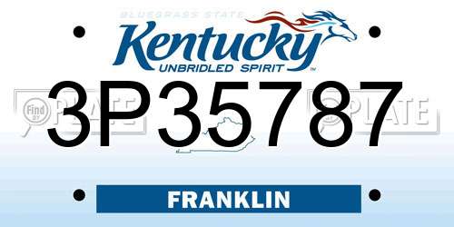 3P35787 Kentucky License Plate