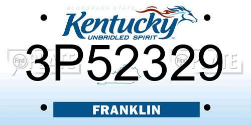 3P52329 Kentucky License Plate
