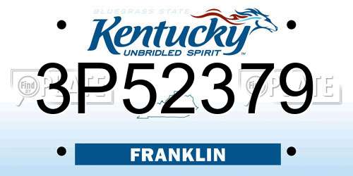 3P52379 Kentucky License Plate