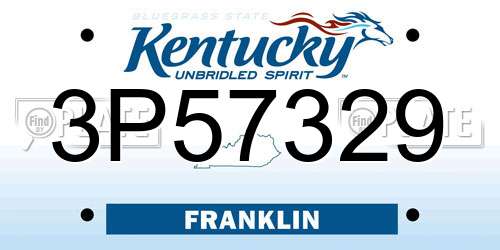 3P57329 Kentucky License Plate
