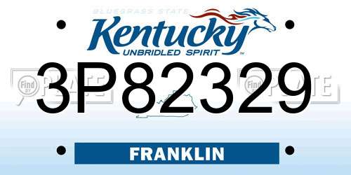 3P82329 Kentucky License Plate