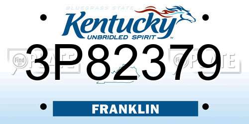 3P82379 Kentucky License Plate