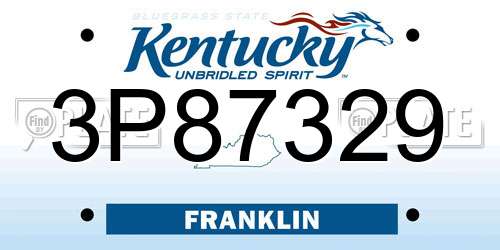 3P87329 Kentucky License Plate