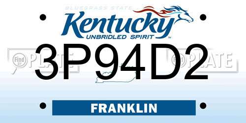 3P94D2 Kentucky License Plate