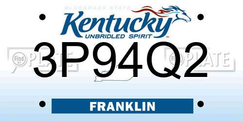 3P94Q2 Kentucky License Plate