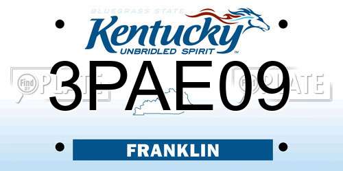 3PAE09 Kentucky License Plate