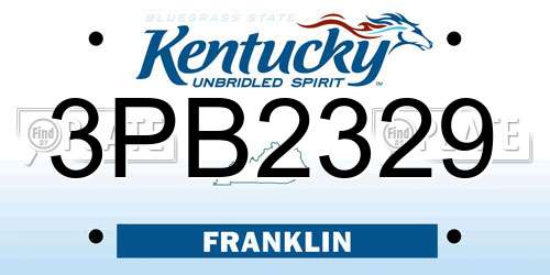 3PB2329 Kentucky License Plate