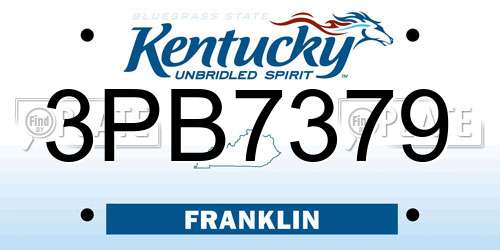 3PB7379 Kentucky License Plate