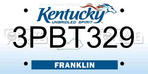 3PBT329 Kentucky License Plate
