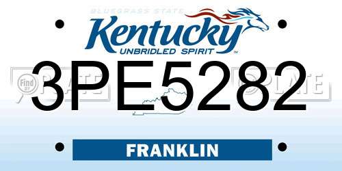 3PE5282 Kentucky License Plate