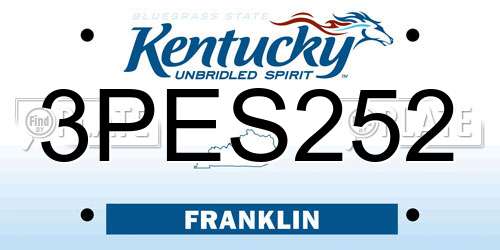 3PES252 Kentucky License Plate