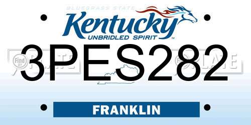 3PES282 Kentucky License Plate