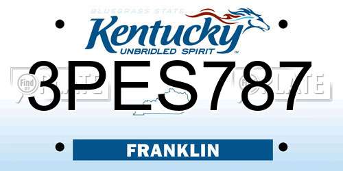 3PES787 Kentucky License Plate